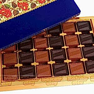 Mavi Osmanlı Motif İşlemeli Çikolata Sepeti