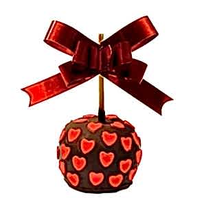 Kırmızı Kalp Elma Şekeri