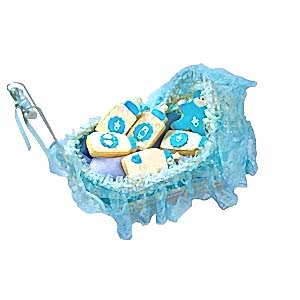 Hoş Geldin Oğlum Mavi Puset Kurabiye