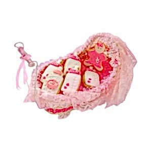 Hoş Geldin Kızım Pembe Puset Kurabiye