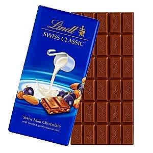 Lindt Swiss Classic Bademli Üzümlü Çikolata