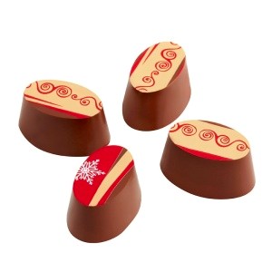 Yıldız Desenli Oval Çikolata