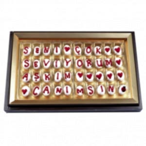 Seni Çok Seviyorum Badem Şekeri Mesajlı Çikolata