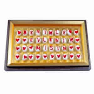 Evlilik Teklifi Badem Şekeri Harfli Çikolata