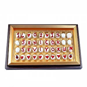 14 Şubat Badem Şekeri Harf Çikolata