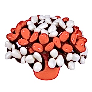 Kırmızı Beyaz Çikolata Çiçeği