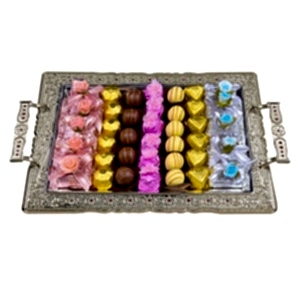 Gül Çiçekli Söz Çikolata Tepsisi